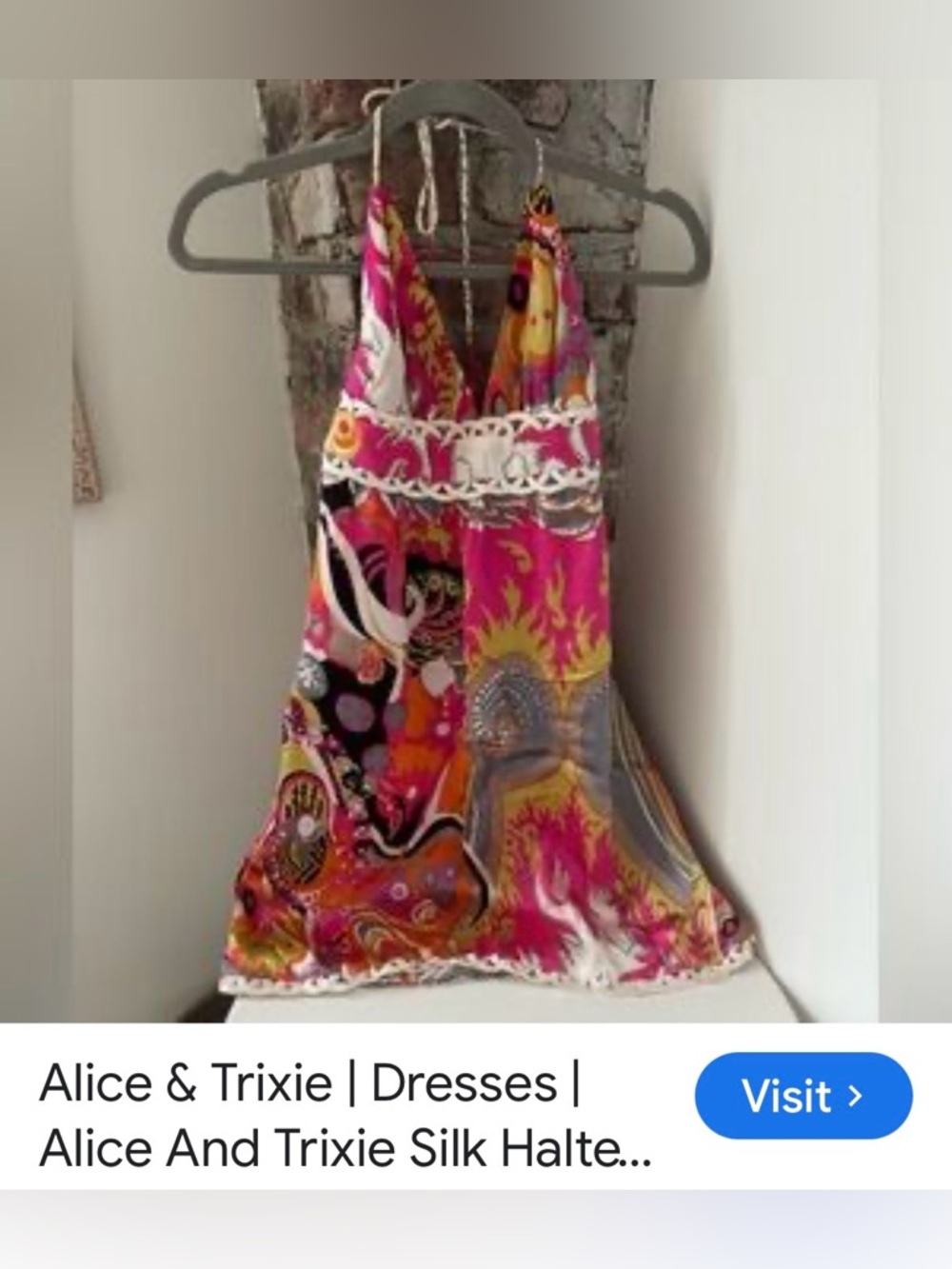Alice & Trixie Halter Dress in Pink, Orange & Gray, lime green - Picture 10 of 11